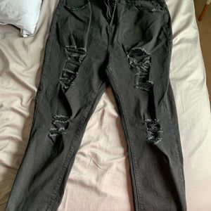 Black ripped jeans